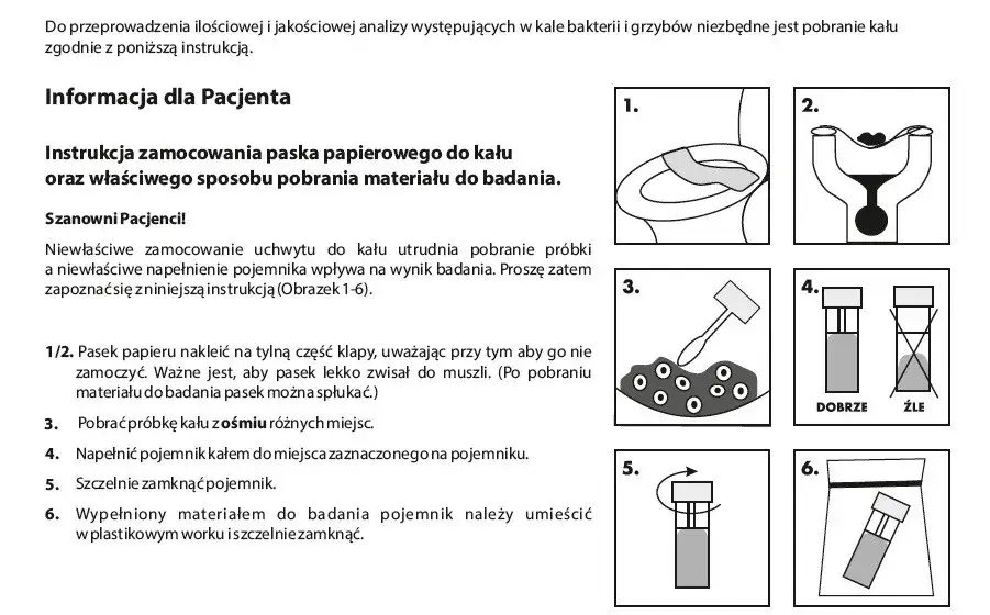 Prawidłowo przechowywana próbka kału w lodówce